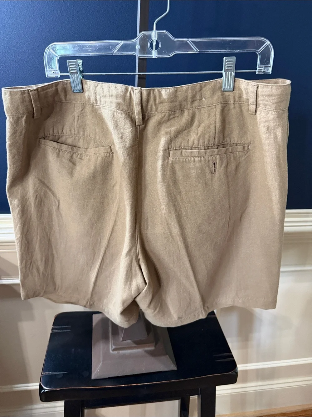 Banana Republic Tan Flat-Front Linen Blend Men's Shorts